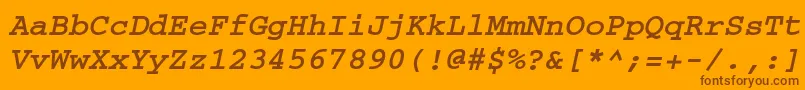 Шрифт CouriercttBolditalic – коричневые шрифты на оранжевом фоне