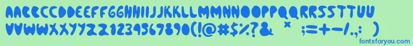 BleedingHeart Font – Blue Fonts on Green Background