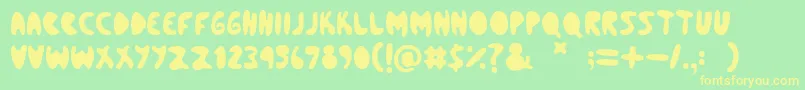 BleedingHeart Font – Yellow Fonts on Green Background