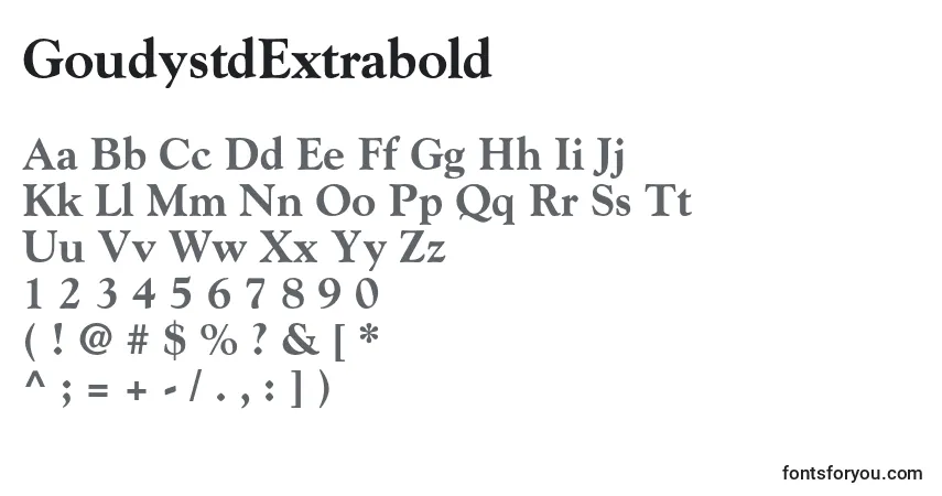 A fonte GoudystdExtrabold – alfabeto, números, caracteres especiais