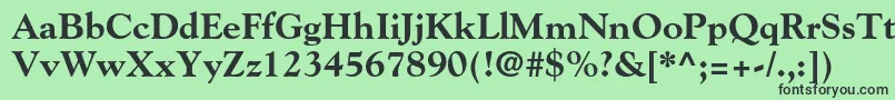 フォントGoudystdExtrabold – 緑の背景に黒い文字