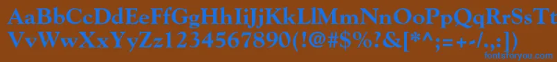 Więcej informacji o czcionce GoudystdExtrabold Czcionka GoudystdExtrabold – niebieskie czcionki na brązowym tle