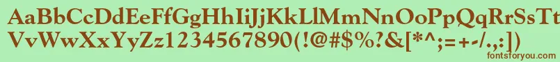 フォントGoudystdExtrabold – 緑の背景に茶色のフォント