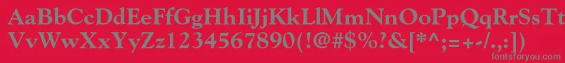 GoudystdExtrabold-Schriftart – Graue Schriften auf rotem Hintergrund