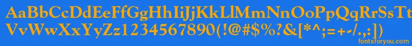 Lisätietoja GoudystdExtrabold-fontista GoudystdExtrabold-fontti – oranssit fontit sinisellä taustalla