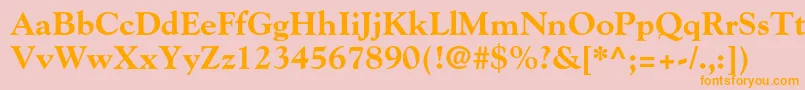 フォントGoudystdExtrabold – オレンジの文字がピンクの背景にあります。