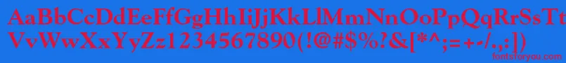 GoudystdExtrabold-fontti – punaiset fontit sinisellä taustalla