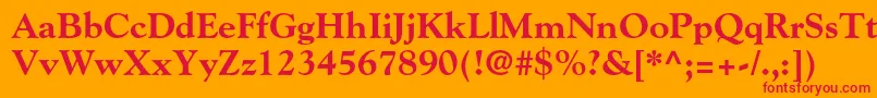 フォントGoudystdExtrabold – オレンジの背景に赤い文字