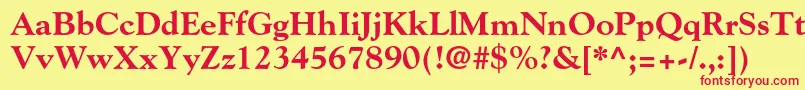 GoudystdExtrabold Font – Red Fonts on Yellow Background