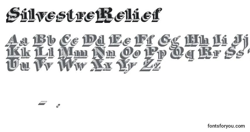 Schriftart SilvestreRelief – Alphabet, Zahlen, spezielle Symbole