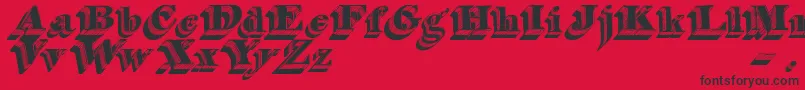 SilvestreRelief Font – Black Fonts on Red Background