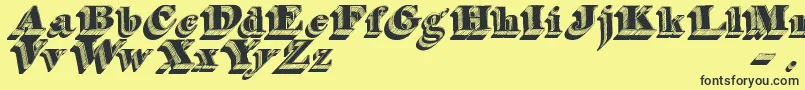 SilvestreRelief Font – Black Fonts on Yellow Background