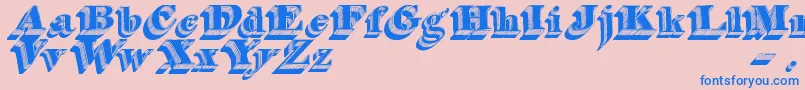 SilvestreRelief Font – Blue Fonts on Pink Background