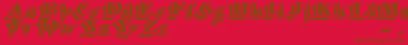SilvestreRelief Font – Brown Fonts on Red Background