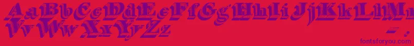 SilvestreRelief Font – Purple Fonts on Red Background