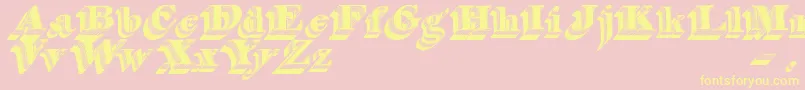 SilvestreRelief-Schriftart – Gelbe Schriften auf rosa Hintergrund