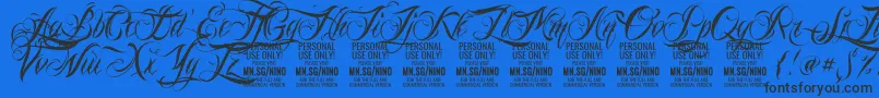 NinoscriptPersonalUseOnly Font – Black Fonts on Blue Background