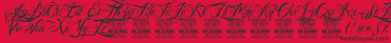 NinoscriptPersonalUseOnly Font – Black Fonts on Red Background