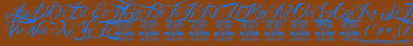 NinoscriptPersonalUseOnly Font – Blue Fonts on Brown Background