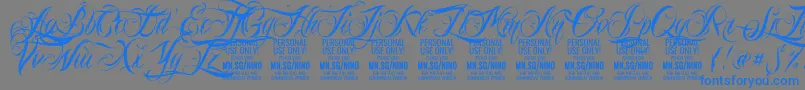NinoscriptPersonalUseOnly Font – Blue Fonts on Gray Background