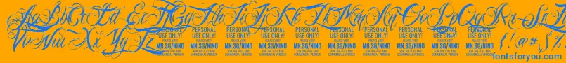 NinoscriptPersonalUseOnly Font – Blue Fonts on Orange Background