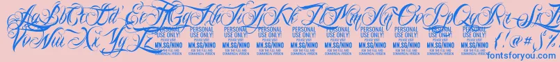 NinoscriptPersonalUseOnly Font – Blue Fonts on Pink Background