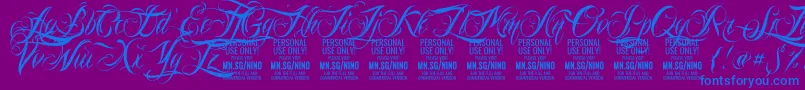 NinoscriptPersonalUseOnly Font – Blue Fonts on Purple Background