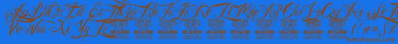 NinoscriptPersonalUseOnly Font – Brown Fonts on Blue Background