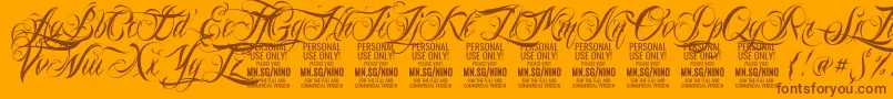 NinoscriptPersonalUseOnly Font – Brown Fonts on Orange Background