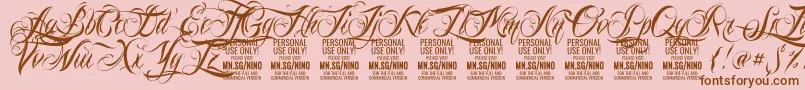 NinoscriptPersonalUseOnly Font – Brown Fonts on Pink Background