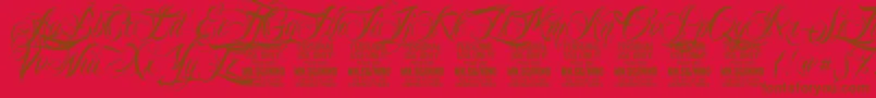 More about NinoscriptPersonalUseOnly Font NinoscriptPersonalUseOnly Font – Brown Fonts on Red Background