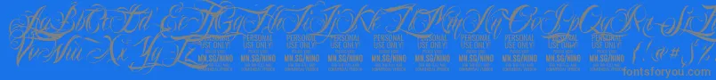 NinoscriptPersonalUseOnly Font – Gray Fonts on Blue Background