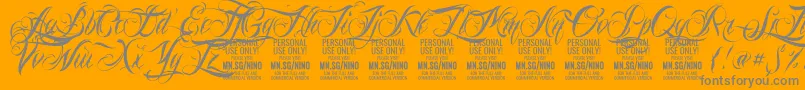 NinoscriptPersonalUseOnly Font – Gray Fonts on Orange Background