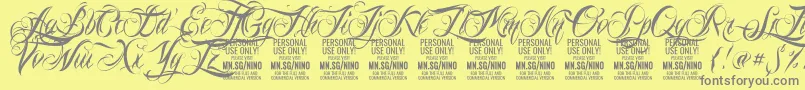 NinoscriptPersonalUseOnly Font – Gray Fonts on Yellow Background