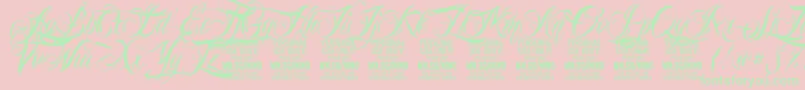 NinoscriptPersonalUseOnly Font – Green Fonts on Pink Background