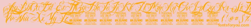 NinoscriptPersonalUseOnly Font – Orange Fonts on Pink Background