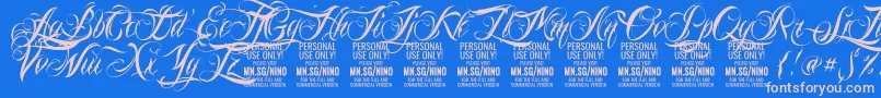 NinoscriptPersonalUseOnly Font – Pink Fonts on Blue Background