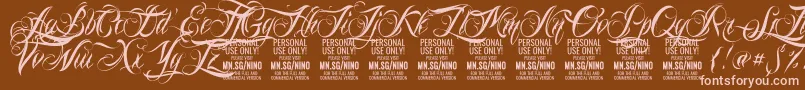 NinoscriptPersonalUseOnly Font – Pink Fonts on Brown Background