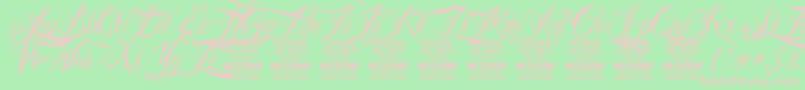 NinoscriptPersonalUseOnly Font – Pink Fonts on Green Background