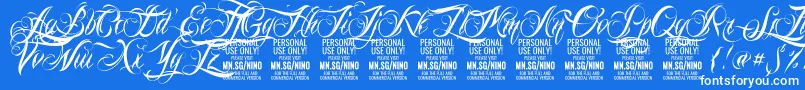 NinoscriptPersonalUseOnly Font – White Fonts on Blue Background