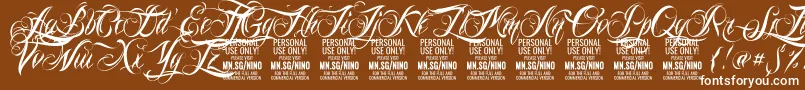 NinoscriptPersonalUseOnly Font – White Fonts on Brown Background