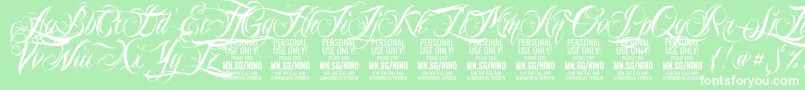 NinoscriptPersonalUseOnly Font – White Fonts on Green Background