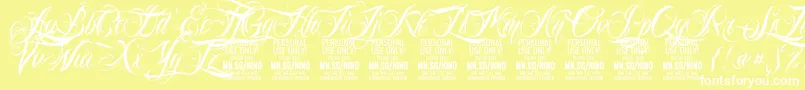 Шрифт NinoscriptPersonalUseOnly – белые шрифты на жёлтом фоне