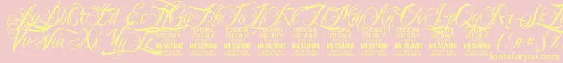 NinoscriptPersonalUseOnly Font – Yellow Fonts on Pink Background
