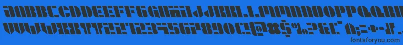 フォントLeaguewarsleft – 黒い文字の青い背景