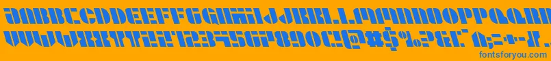 Leaguewarsleft Font – Blue Fonts on Orange Background