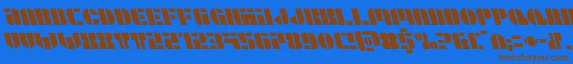 Шрифт Leaguewarsleft – коричневые шрифты на синем фоне