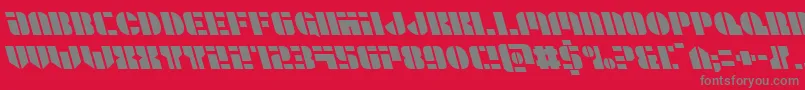 フォントLeaguewarsleft – 赤い背景に灰色の文字