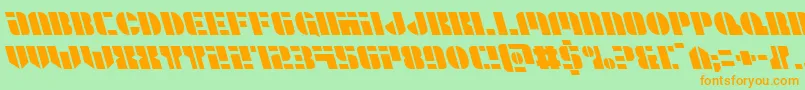 Leaguewarsleft Font – Orange Fonts on Green Background