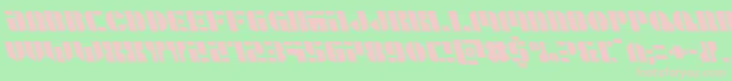 フォントLeaguewarsleft – 緑の背景にピンクのフォント